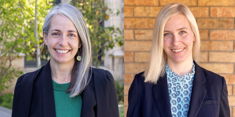 Astrid Schmidt-King, J.D., teaching assistant professor of management and organizations, and Stacy Chavez, Ph.D., assistant professor of accounting