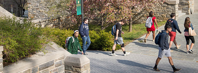 Students walking on Quad