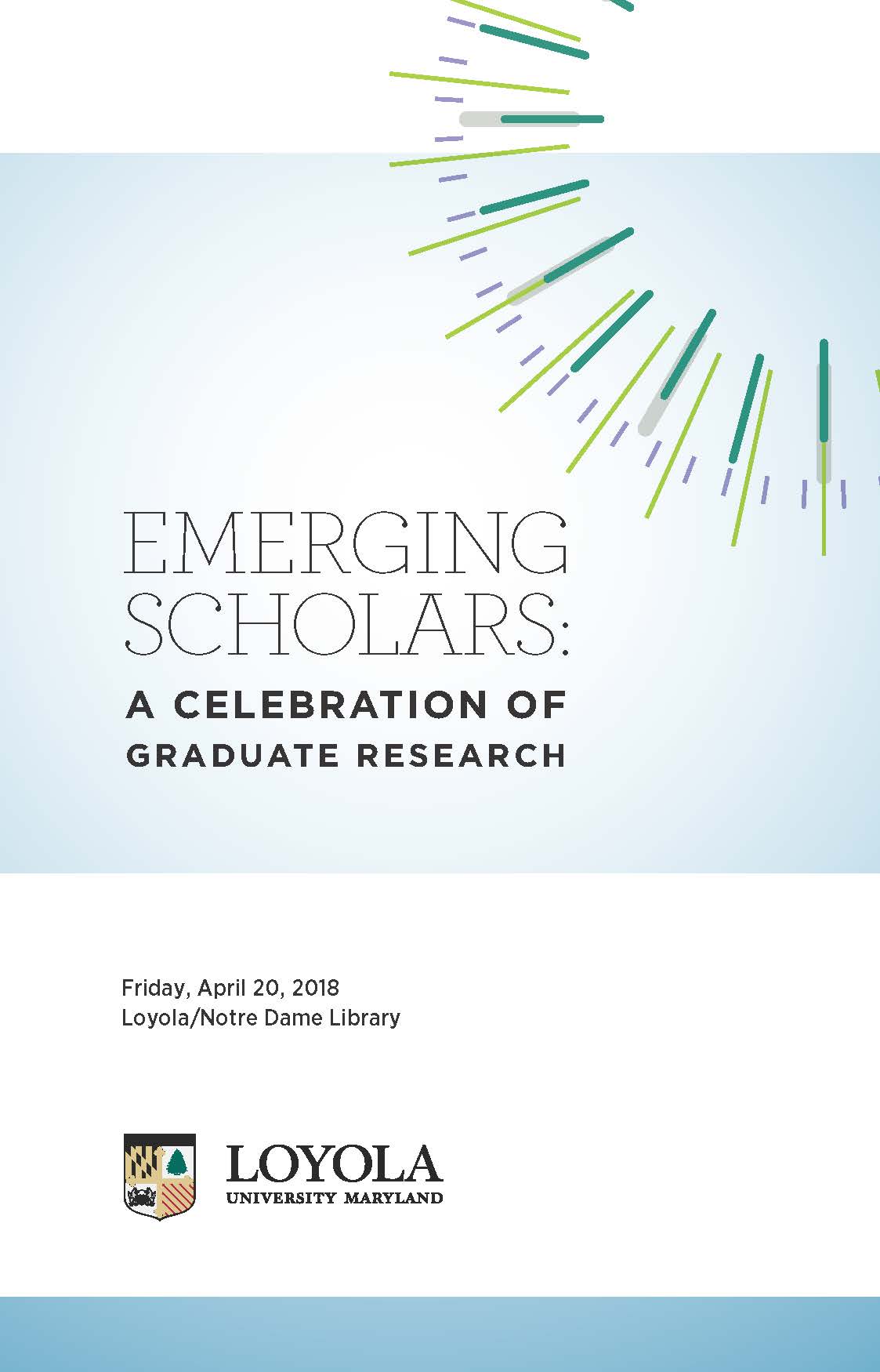 Program cover for 2018 Emerging Scholars Celebration of Research