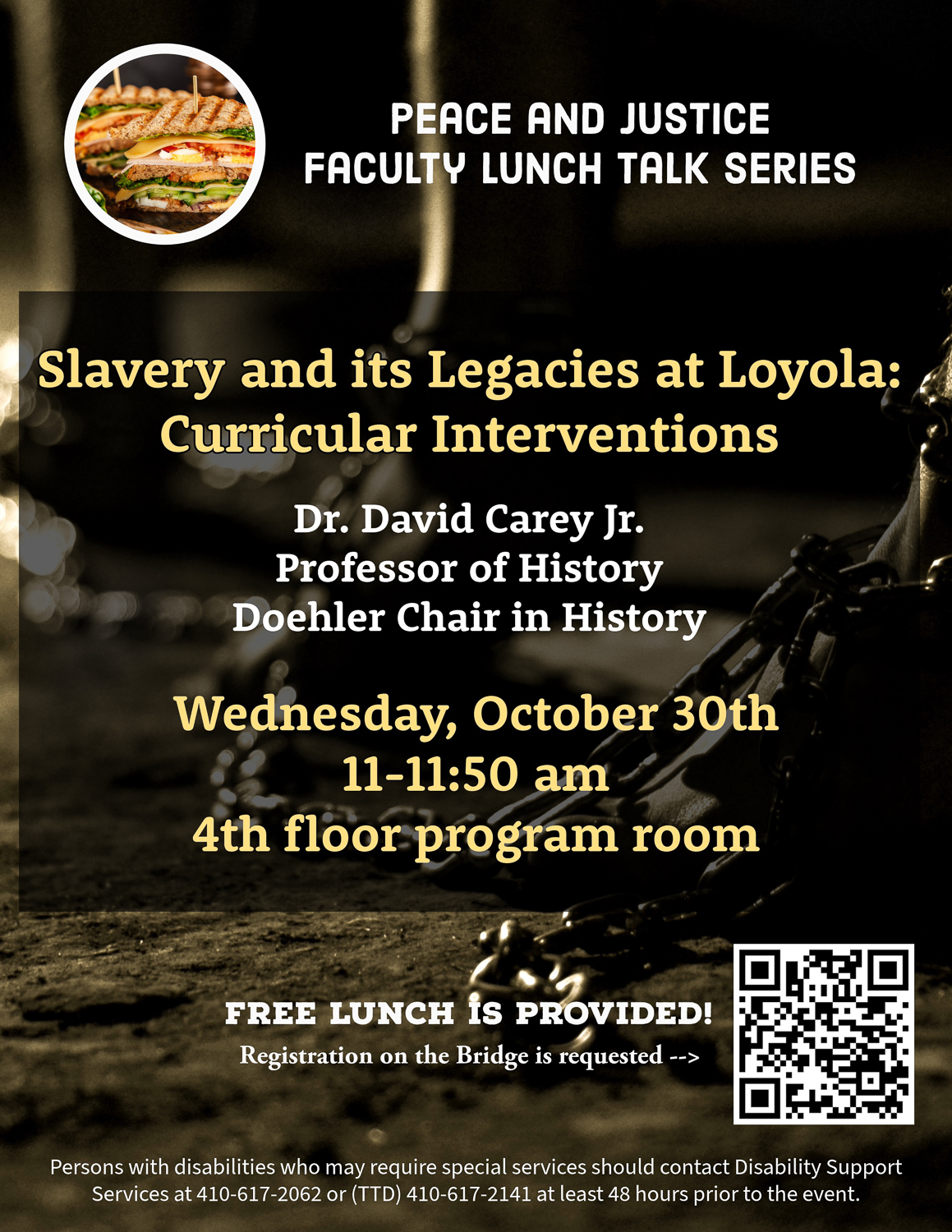 Poster for David Carey Jr.'s lunch talk