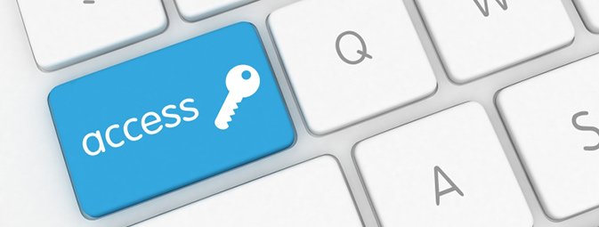 Access key highlighted in blue on keyboard