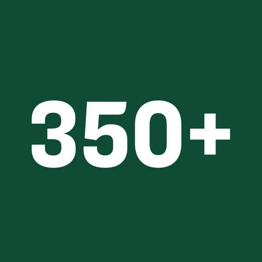 350 plus number graphic