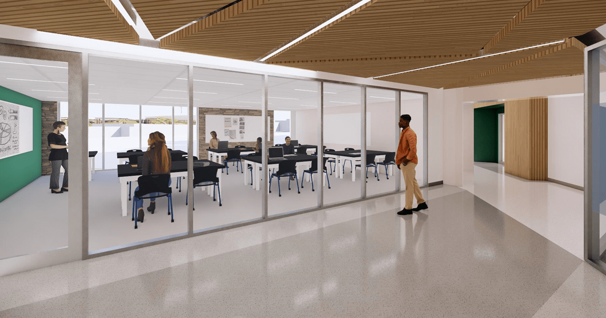 Rendering of a new classroom in Donnelly Science Center