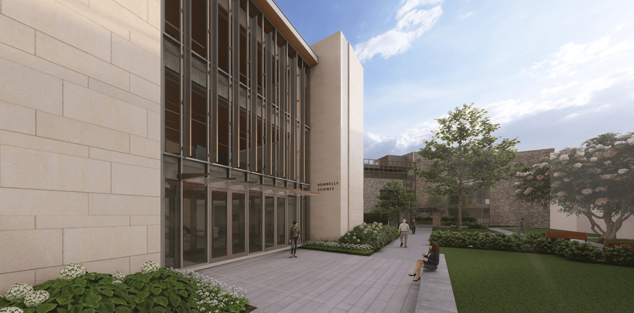 Rendering of the new entrance to Donnelly Science Center