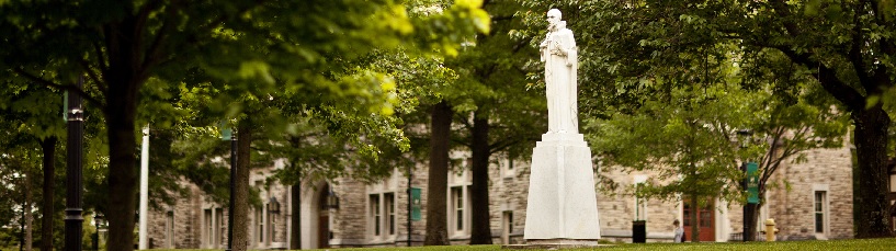 St. Ignatius statue on the Loyola quad 