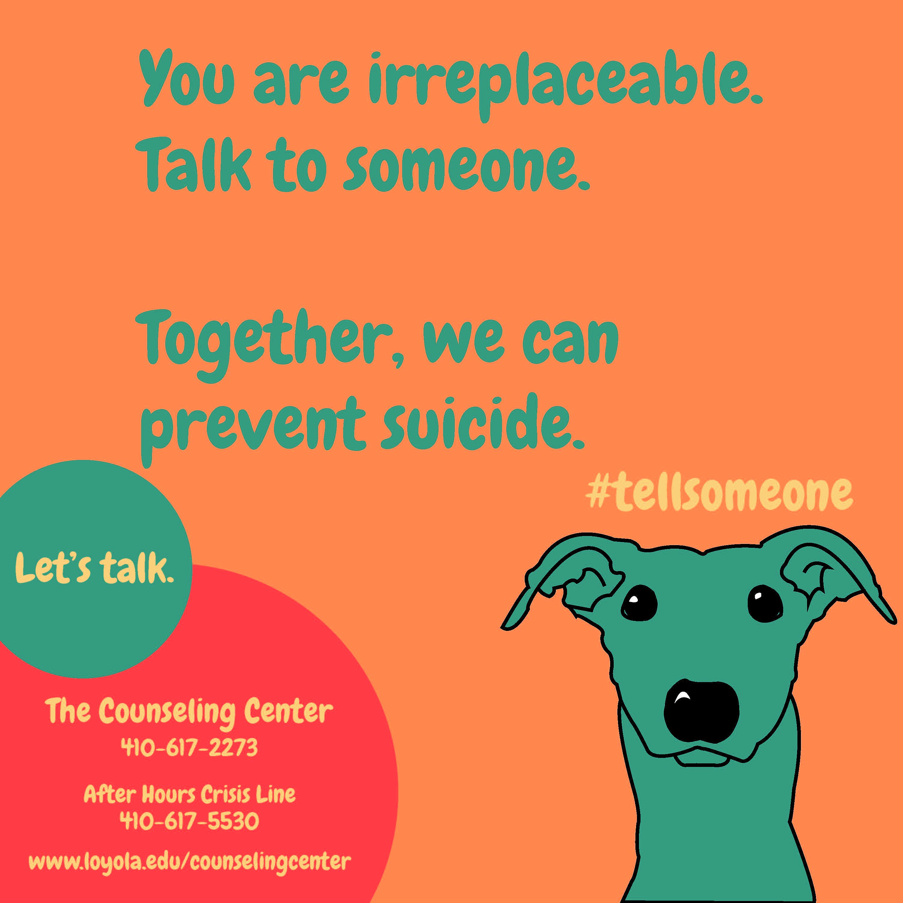 square version of irreplaceable suicide prevention poster