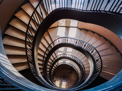 photo of a spiral staircase