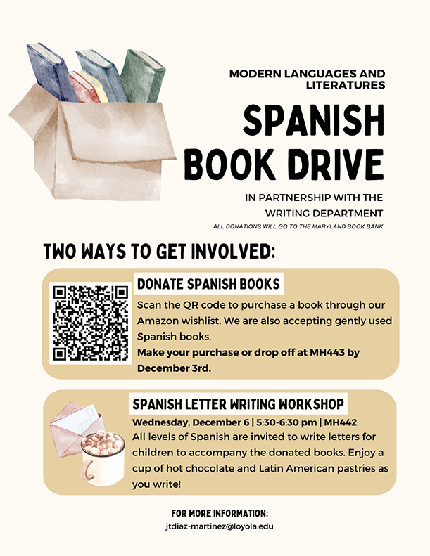 This flyer describes a sample ambassador project and event - a bilingual bookdrive, with a letter writing workshop