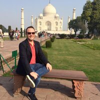 Picture of Jack Hobson in front of Taj Mahal