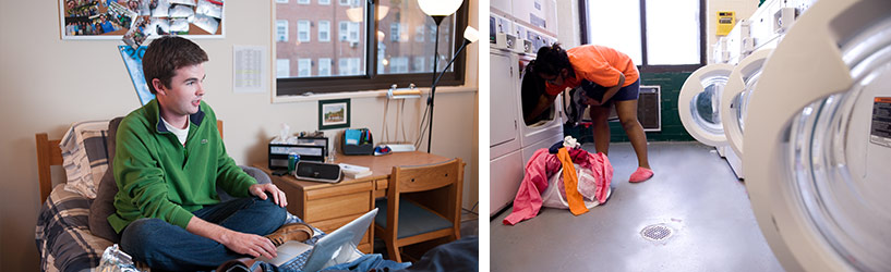 Collage of students in residence halls