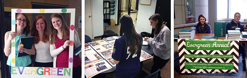 Students working on the Yearbook
