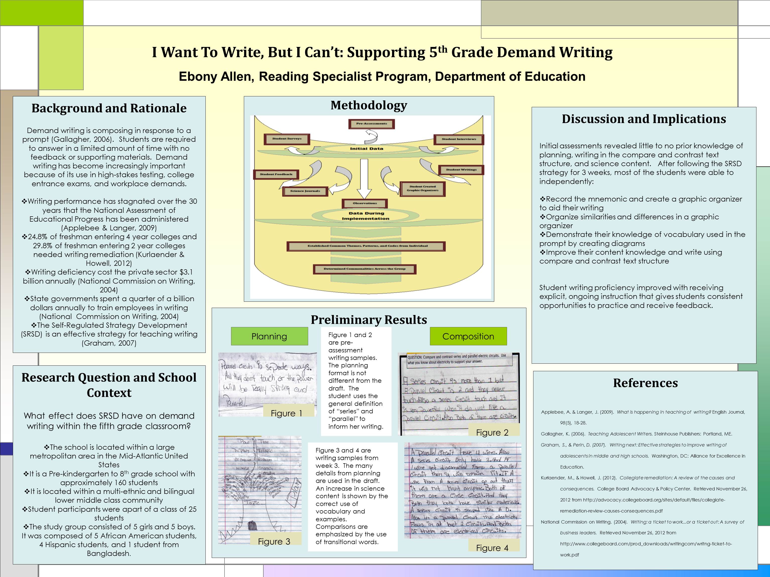 Enlarged poster image: 'I want to write, but I can't': Strategies for supporting 5th grade demand writing in science
