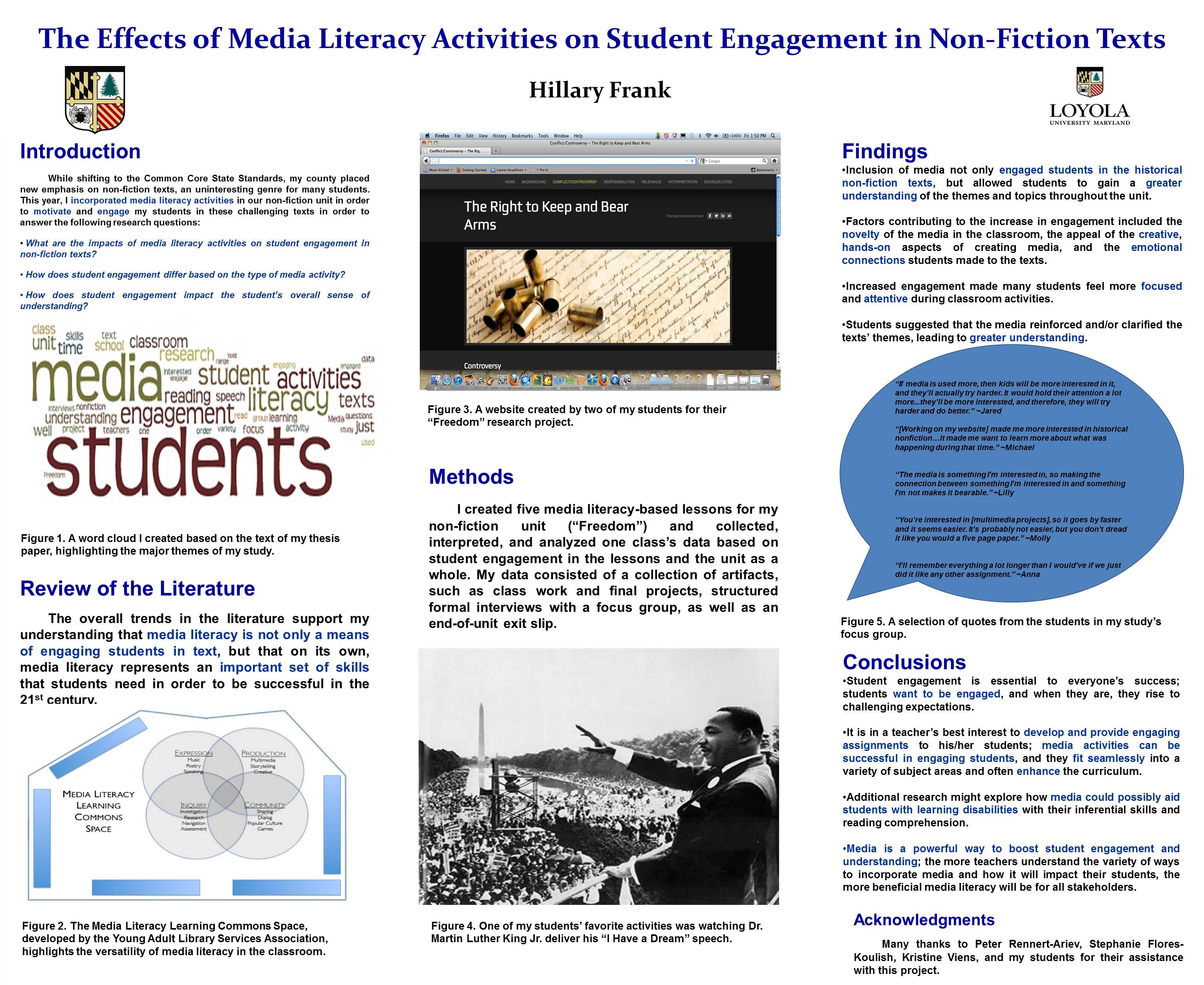 Enlarged poster image: The Effects of Media Literacy Activities on Student Engagement in Non-Fiction Texts