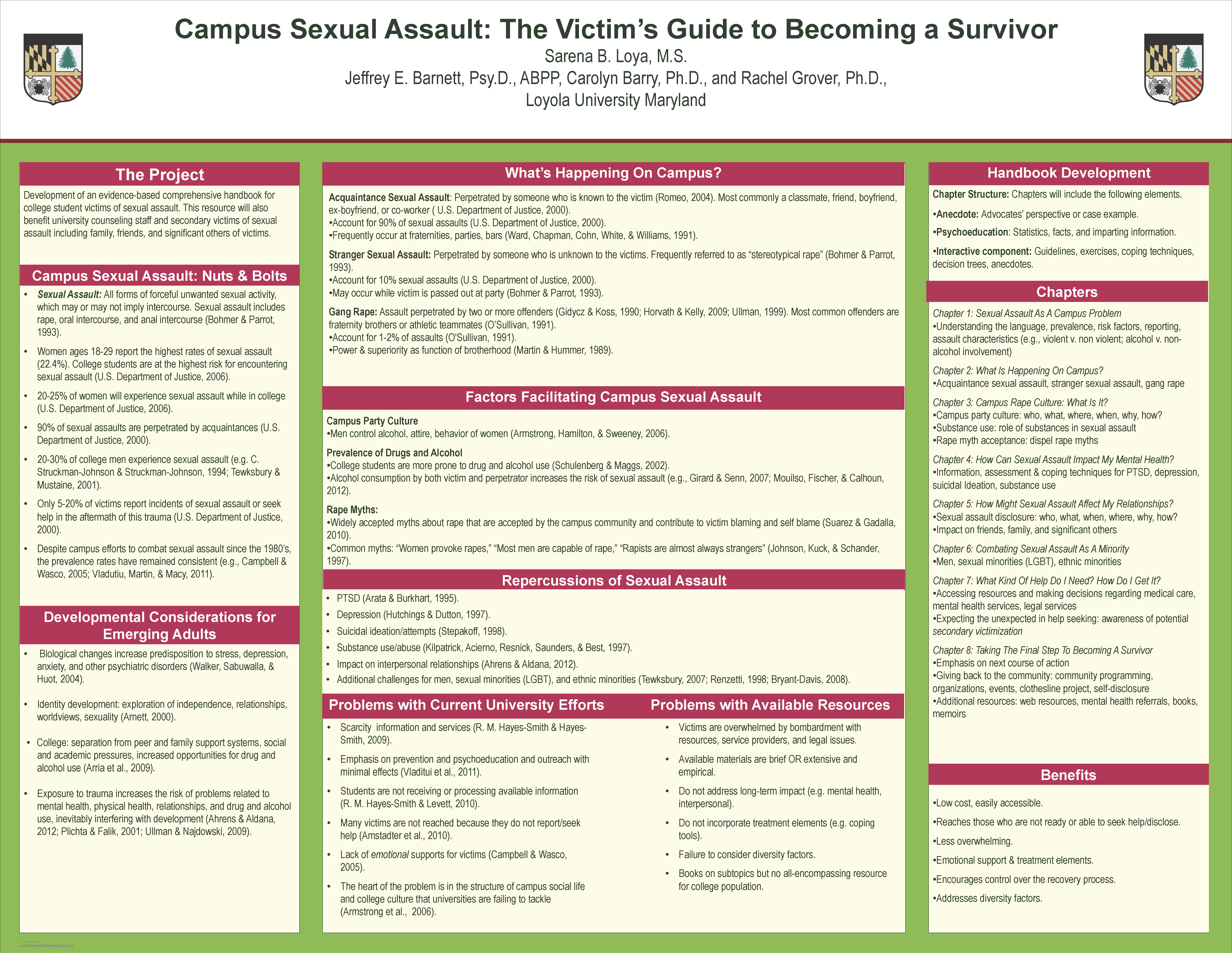 Enlarged poster image: Campus Sexual Assault: The Victim’s Guide to Becoming a Survivor