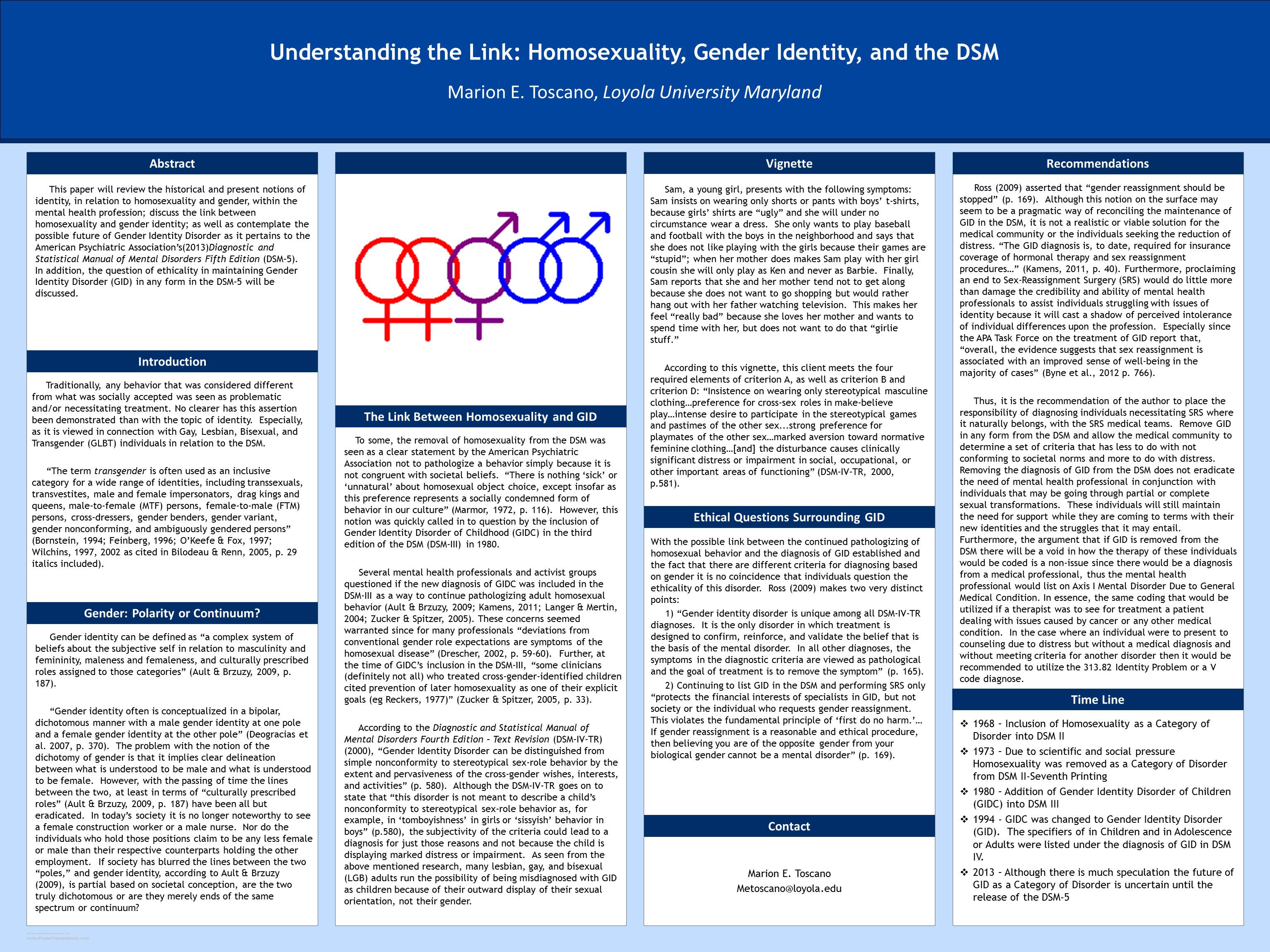 Enlarged poster image: Understanding the Link: Homosexuality, Gender Identity and the DSM