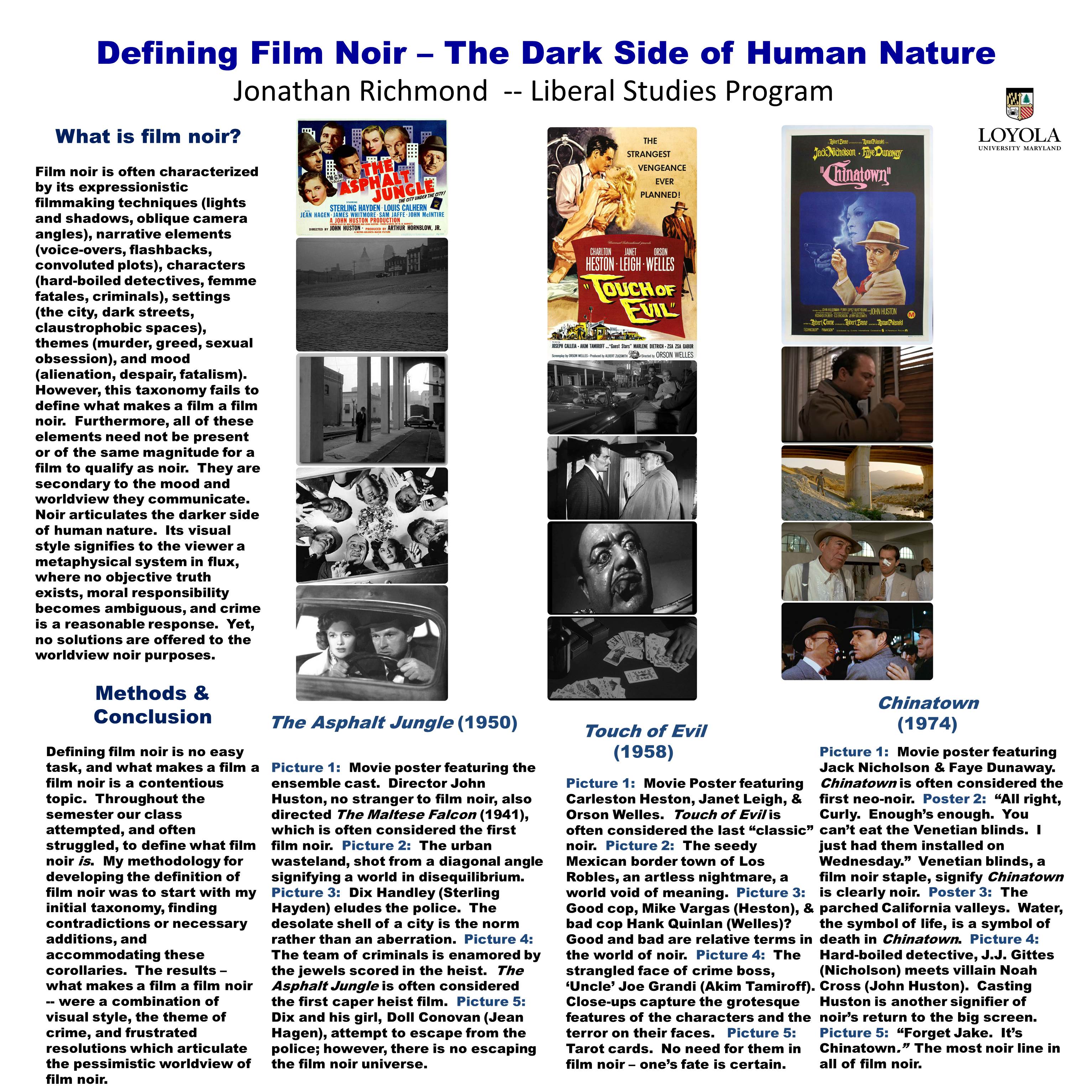 poster image: Defining Film Noir -- The Dark Side of Human Nature'