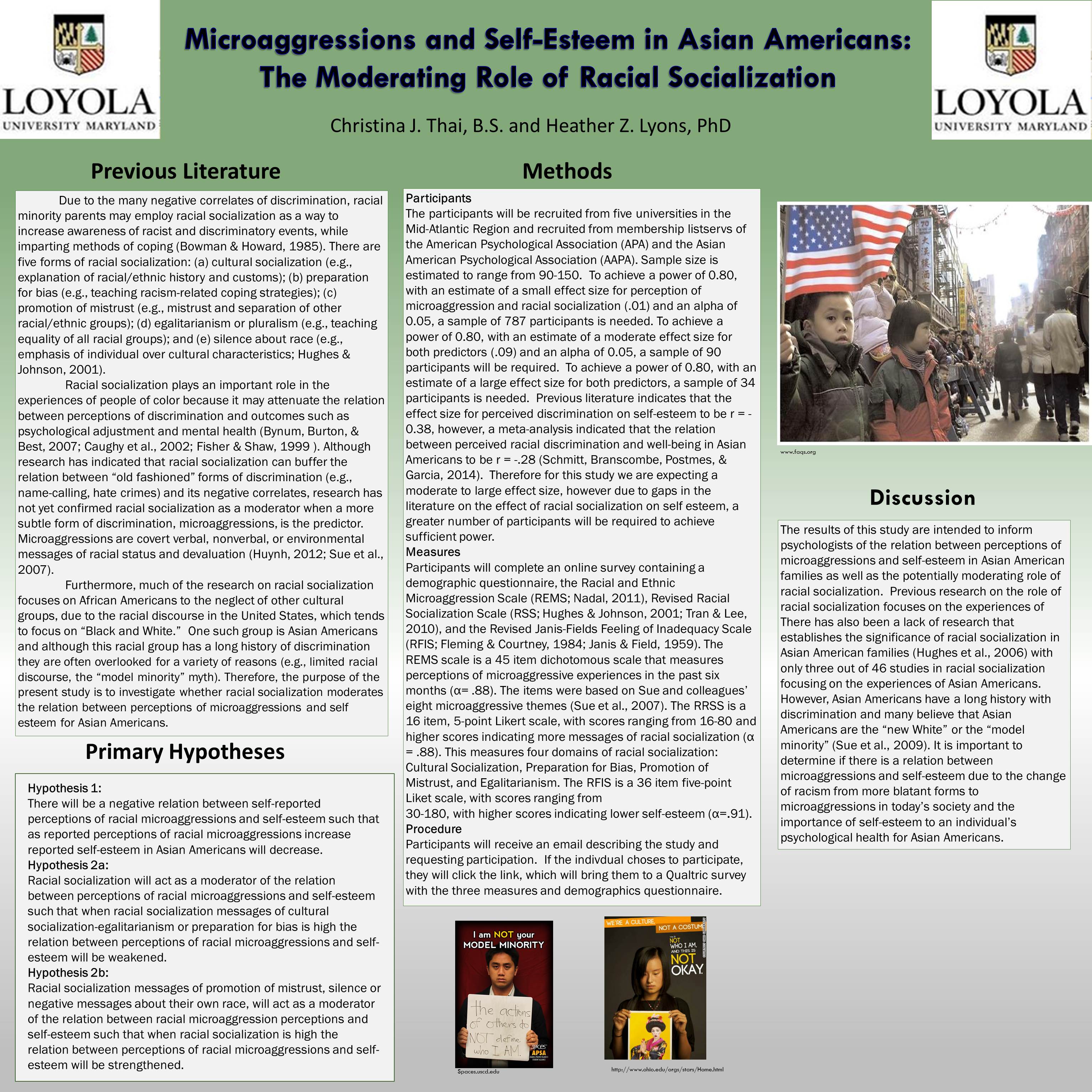 poster image: 'Microaggressions and Self-Esteem in Asian Americans: The Moderating Role of Racial Socialization'