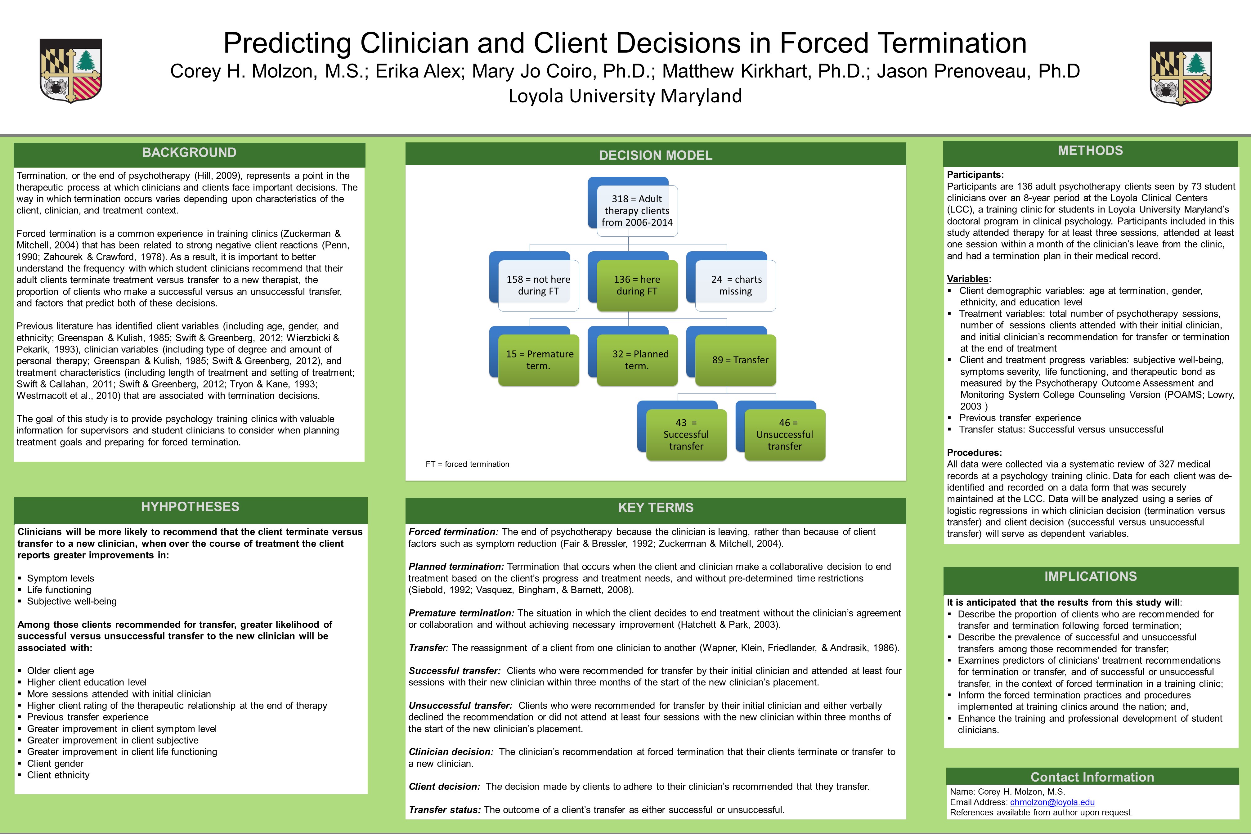 poster image: Predicting Clinician and Client Decisions in Forced Termination