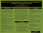 Poster image: African American Mental Health Treatment Preferences: Understanding the Role of  Religion, Mastery, and Psychopathology