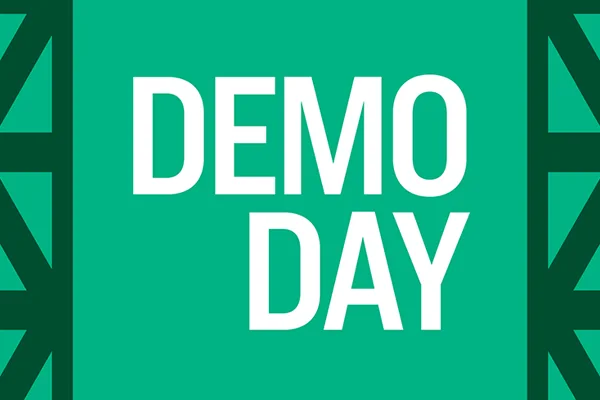 A green background with the text: Demo Day