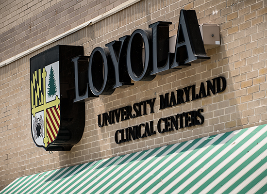 Photo of Loyola's Clinical Centers outdoor sign.
