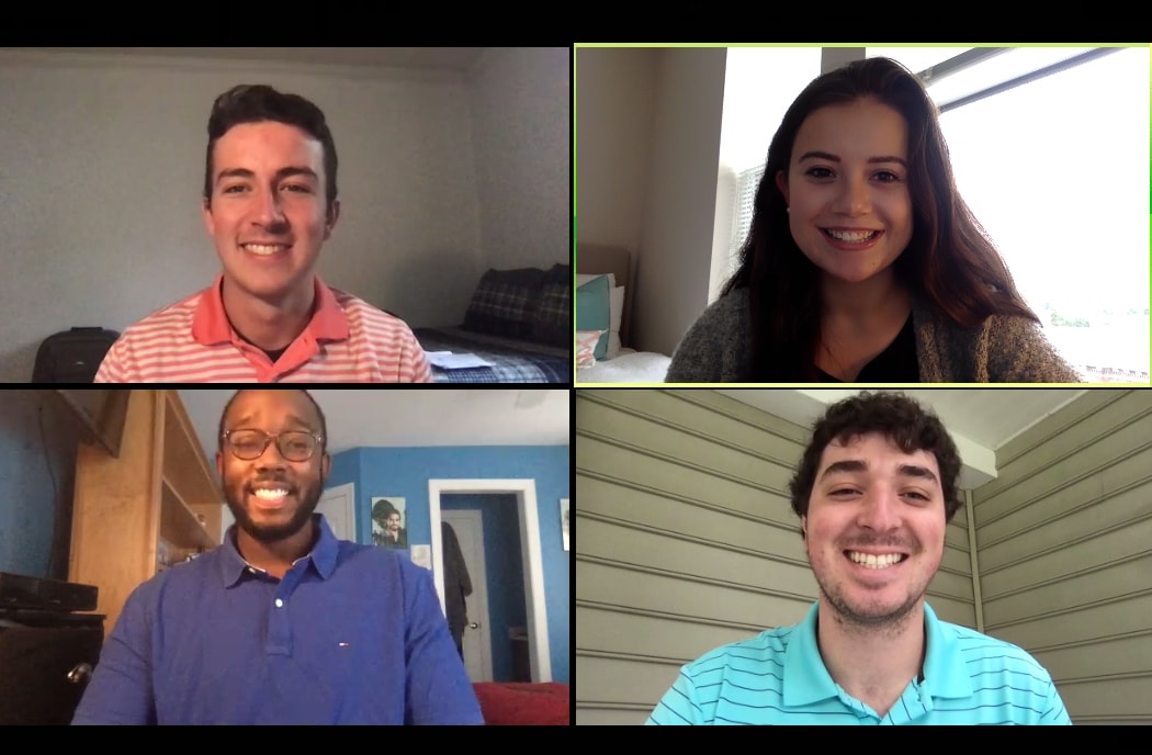 Screenshot of the four students who developed Equalyze on a Zoom call