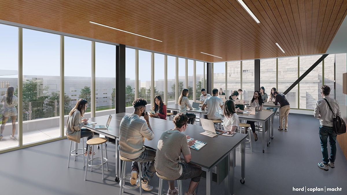 Rendering of a classroom in the new Donnelly Science Center