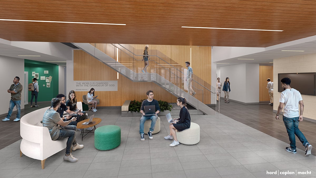 Rendering of the Donnelly interior ground floor lobby