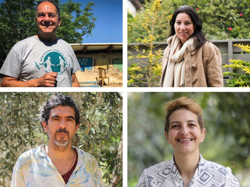 Combatants for Peace activists clockwise from top left: Elie Avidor, Iris Gur, Sulaiman Khatib, Mai Shahin