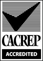 Checkmark icon with text: CACREP Accredited